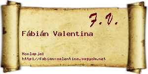 Fábián Valentina névjegykártya